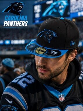Carolina Panthers NFL Football New Era 59Fifty Fitted Hat Cap Size 6 3/8